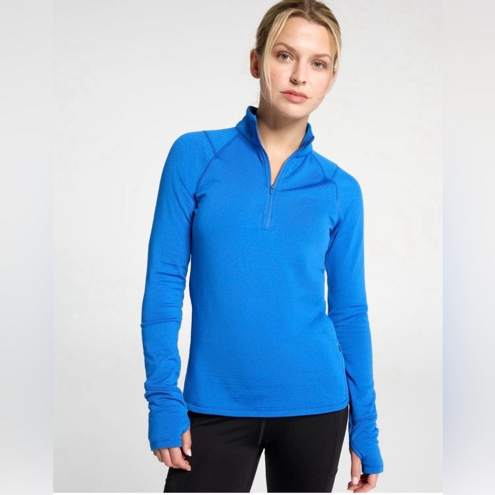 DSG Women's Run Grid 1/4 Zip Jacket Blue Long Sleeve